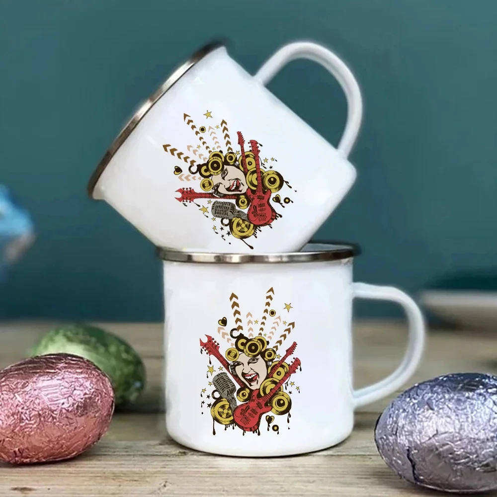 Sublimation Mug White - Witte metalen mok Roaring Rock Singer
