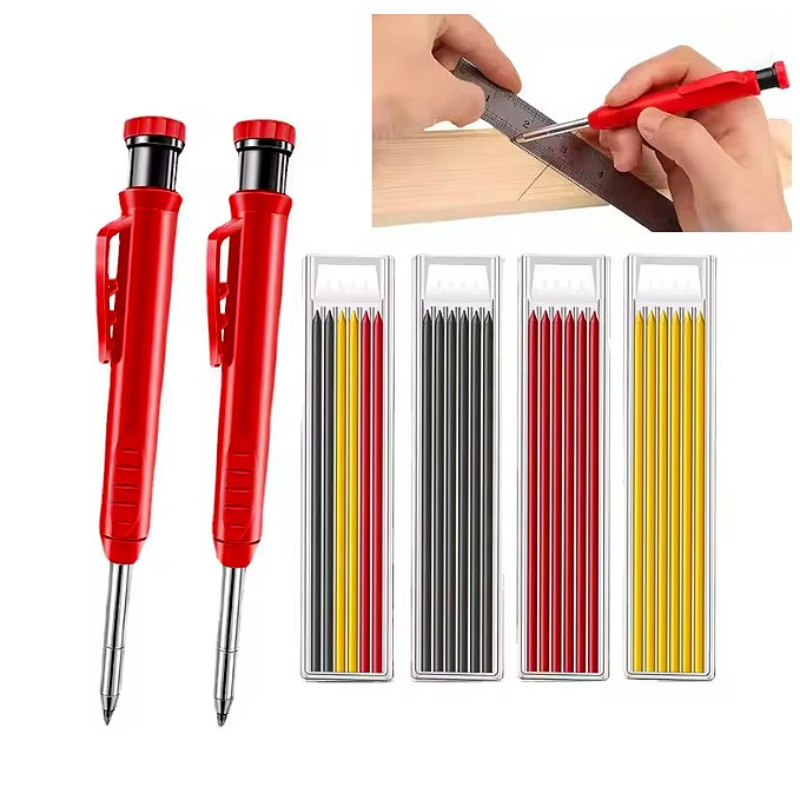 Staedtler Pencil Lumocolor - Solide timmermanspotloodset Houtbewerkingsgereedschap Mechanisch 3-kleuren Navulling